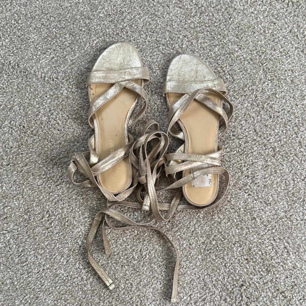 Ivanka Trump Metallic Gold Strappy Sandals